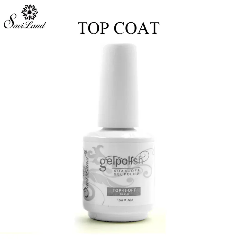Top coat Saviland длительного действия Гель-лак праймер основа и верхнее покрытие отделка верхнее покрытие УФ-гель для ногтей замочить-офф лак - Цвет: Top coat