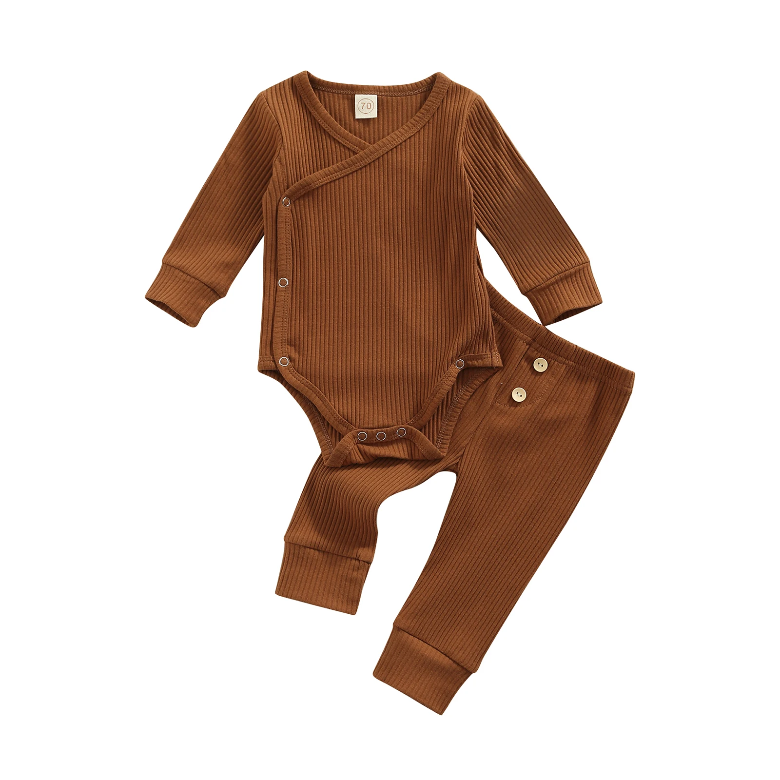 baby dress and set Lioraitiin 0-18M Newborn Infant Baby Boy Girl 2Pcs Autumn Clothing Set Long Sleeve Solid Romper Top Long Pants 4Colors Baby Clothing Set classic Baby Clothing Set