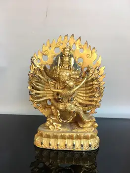 

Wedding 12" Tibet Buddhism Temple bronze Gilt gold Great Wade Buddha Statue 1000 Arm King Kong Statue Happy Buddha Statue