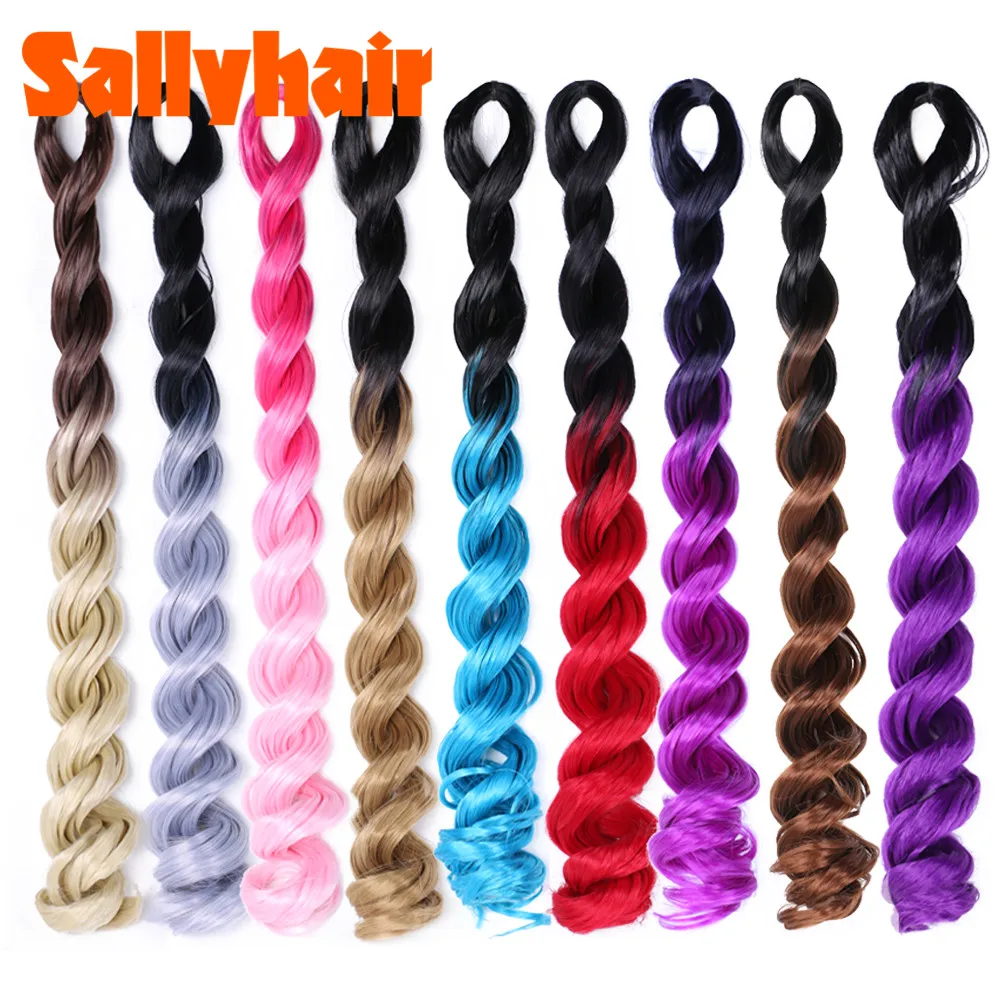 Sallyhair длинные волнистые волосы для наращивания синтетические плетения с