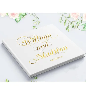 

Personalized Unique Horizontal Gold Foil Wedding Guest Book Modern Custom guestbook Rustic Engagement Instant Photo Book Ideas