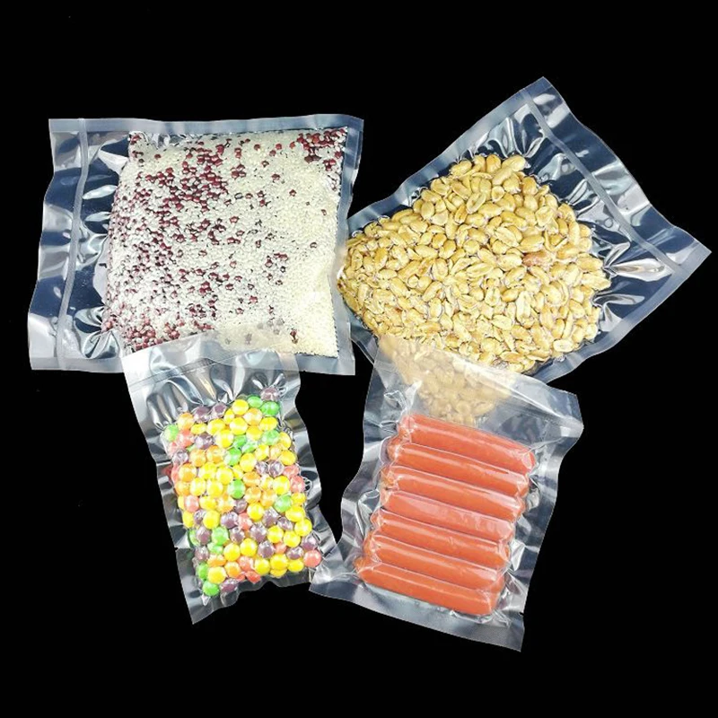 100 шт Пакеты для вакуумной упаковки Saran wrap, пластиковые пакеты для хранения на кухне, для домашнего хранения, сохраняют свежесть продуктов 8*12 см 12*17 см 15*22 см, Новинка