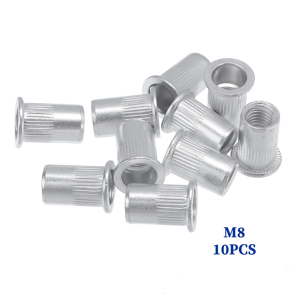 90Pcs M3 M4 M5 M6 M8 M10 Rivet Nut Aluminum Flat Head Rivet Nuts Set Insert Reveting Multi Size Nuts Tool