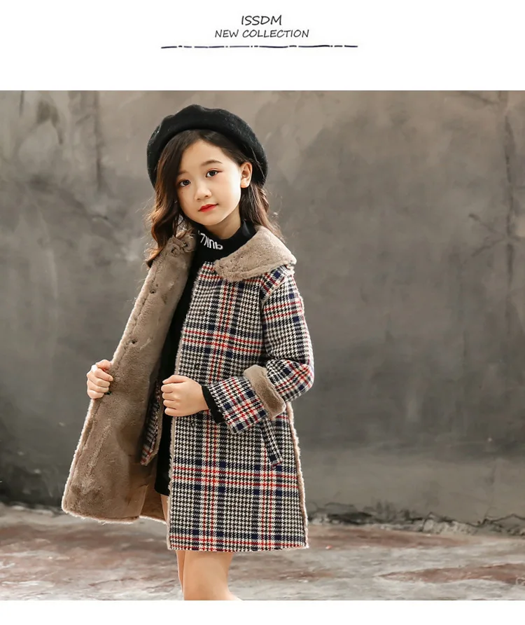 Осенне-зимняя одежда для девочек; новое плотное бархатное пальто