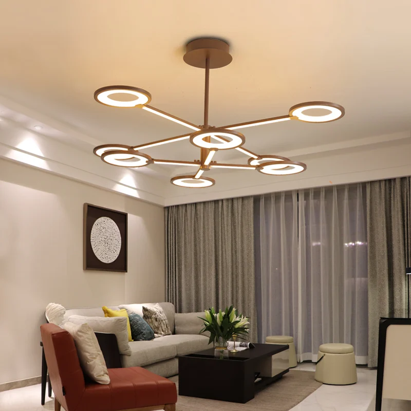 New Brown Ceiling Lamp for living room bedroom Aluminum Modern LED Light cocina accesorio lampara techo plafonnier led | Освещение