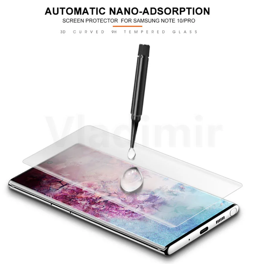 3D Nano жидкое УФ закаленное стекло для Samsung Galaxy S9 S8 Plus Note 10 + 9 Защитная пленка