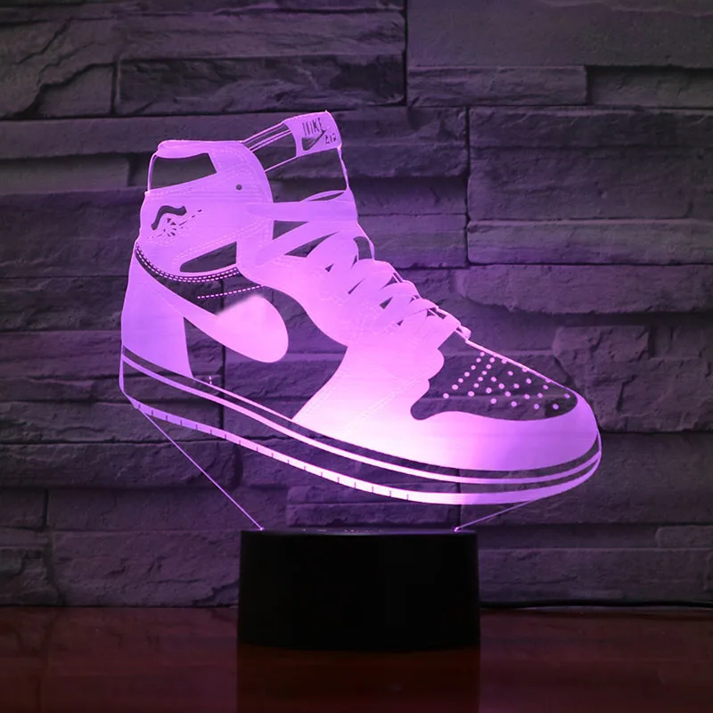 Тапки AJ 1 Jordan Air Force 1 детский Ночной светильник Led баскетбол Michale Jordan декор для спальни лампа подарок для мальчика настольная лампа 3D