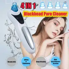 4 всасывающей головкой Usb зарядки вакуумный очиститель пор уход за кожей лица набор косметических средств акне для удаления, всасывающий Черный инструмент для очистки пор уход за кожей лица машина