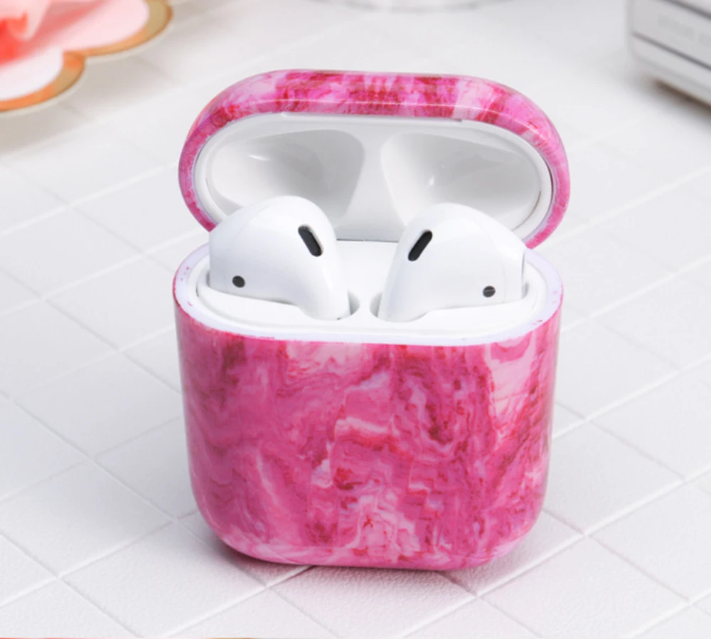 

New Marble Pattern Hard PC Case For Airpods 1 2 Earphone Case Cover Charging Box Shell Protective Cover eEarphone Protection Box