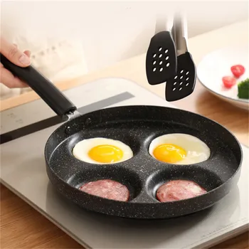 

1Pcs Egg Pot Four Holes Omelette Pot Hot Pot Making Frying Pan Creative Non-Stick No Fumes Breakfast Barbecue Pot Cooking Pot