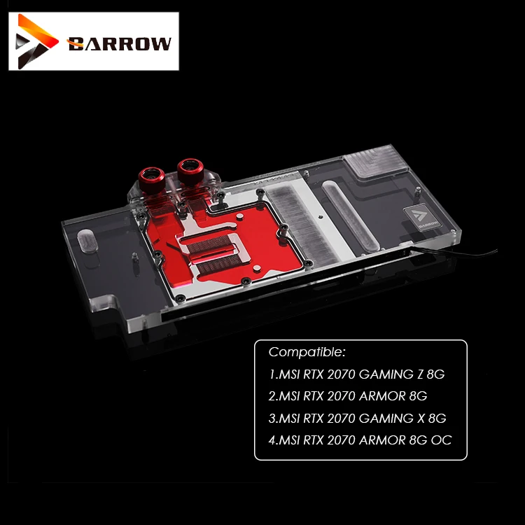 ^*Best Offers Barrow MSI RTX 2070 GAMING Z 8G X 8G ARMOR 8G OC graphics card water Block cooler 5v 3 pin header AURA mainboard BS-MSGZ2070-PA