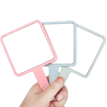 Handle Mirror Square Makeup Mirror Handheld Vanity Mirror Hand Mirror Spa Salon Makeup Vanity Cosmetic Compact Mirror For Women