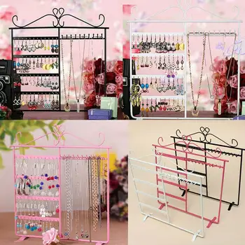 

48 Holes Jewelry Handing Rack Earring Necklace Chain Showcase Display Stand Metal Iron Stand Holder Fashion Jewelry Hanger