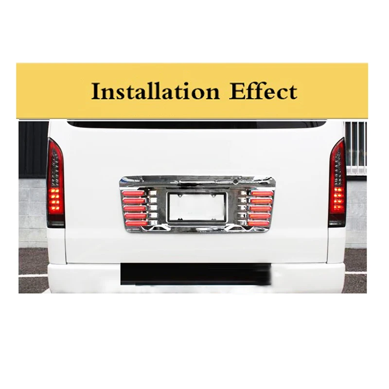 Для Toyota Hiace 200 2005-2010 хромированный Монтажный кронштейн, светодиодный чехол для номерного знака, тормозной светильник, задняя крышка