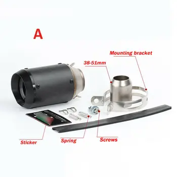 

Racing Motorcycle exhaust pipe Exhaust Pipe Escape Tip Slip On 38-51mm Motorcycle Newest Hot Sale