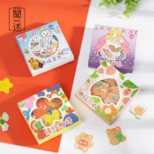 Pegatina en caja de colección de dibujos animados, decoración bonita, pegatina para álbum de recortes, planificador de papel, papelería