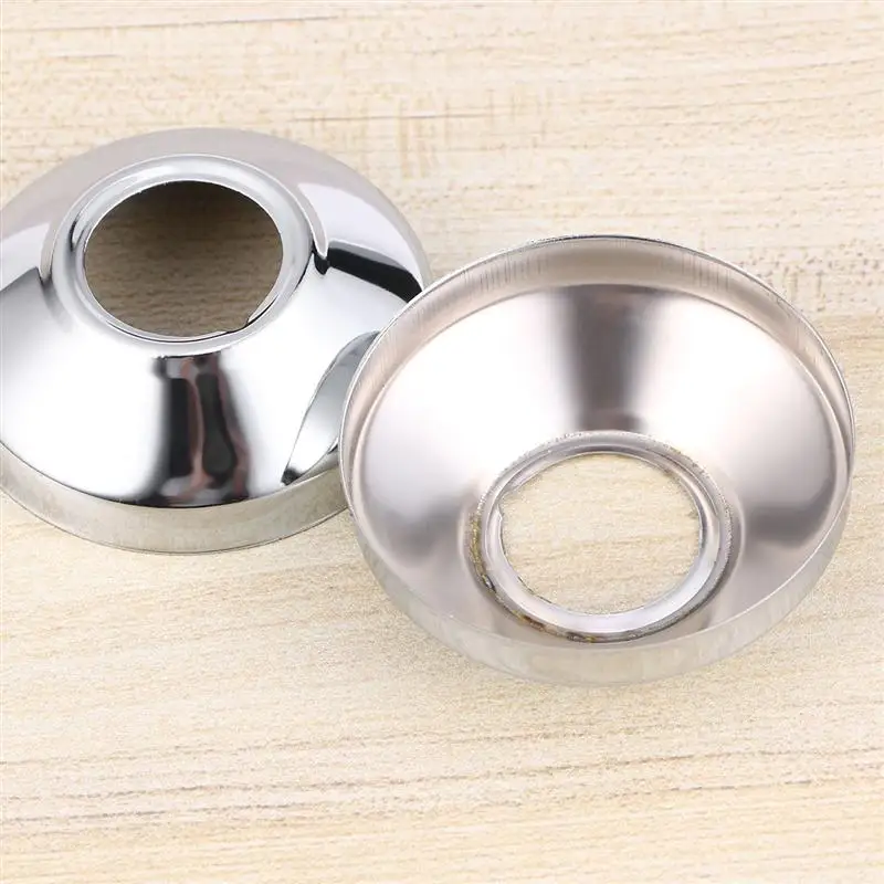WINOMO 15pcs Round Faucet Cover Household Triangular Valve Round Cover Stainless Steel Cover For Home Bathroom Supplies