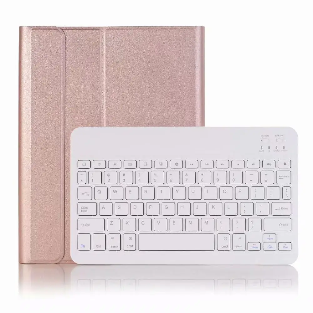 Клавиатура для Apple Ipad 10,2 чехол из искусственной кожи чехол-подставка для IPad 10,2 дюймов планшет Bluetooth клавиатура чехол+ ручка - Цвет: Light keyboard case
