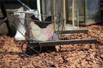 

shabby chic rustic garden decor handmade wooden cart decoration