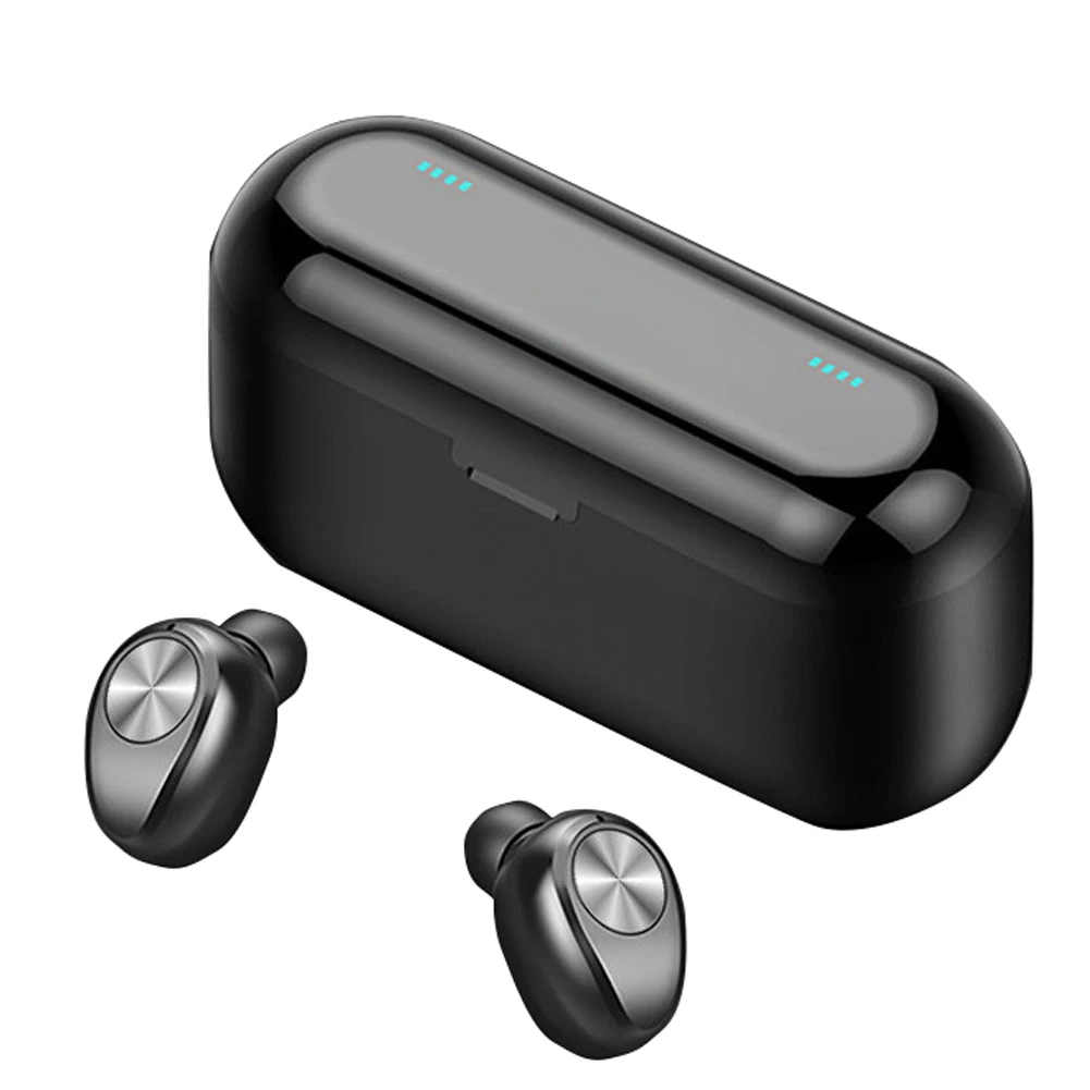 Беспроводные наушники Bluetooth V5.0 F9 TWS, беспроводные Bluetooth наушники, светодиодный дисплей, 2000 мАч, внешний аккумулятор, гарнитура с микрофоном - Цвет: Синий