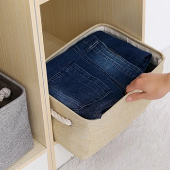 

Foldable Sundries Dirty Clothes Storage Basket Portable Cotton Organizer Cotton Linen Large Capacity Storing Box Basket Toys CDs