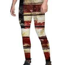 Древний флаг деревянные доски брюки для мужчин животик контроль скрытый карман модные вечерние с высокой талией компрессионные дышащие Рождество Patt