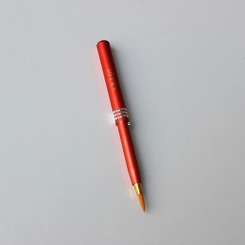 Новая металлическая ручка кисть для губ блеск для губ Аппликаторы губная помада блеск палочки для макияжа Кисти Защитная крышка металлическая ручка косметика - Handle Color: Red
