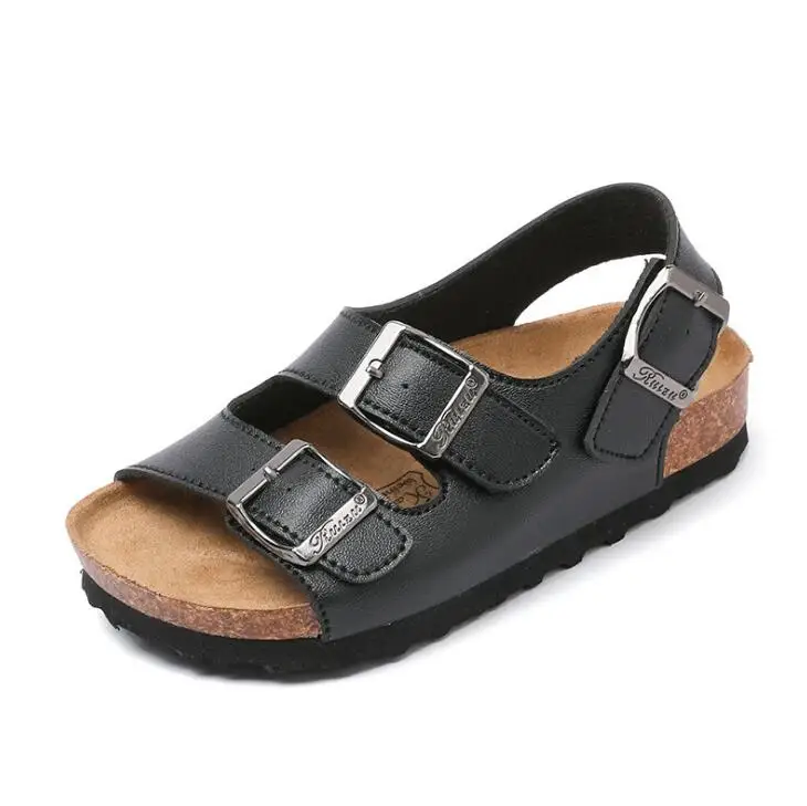 Nuevas sandalias de playa de verano para niños, sandalias de corcho antideslizantes de cuero suave, sandalias deportivas para niñas, zapatos para niños, moda para actividades al aire libre