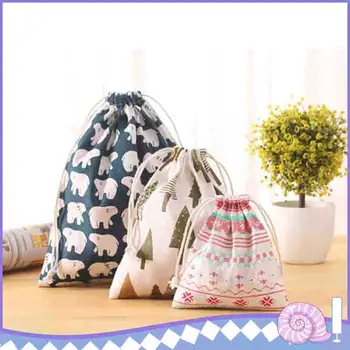

New Style Fresh Fabric Cotton Travel Drawstring Tote Storage Bag Organizer Bag For Underwear Toy Storage Bag