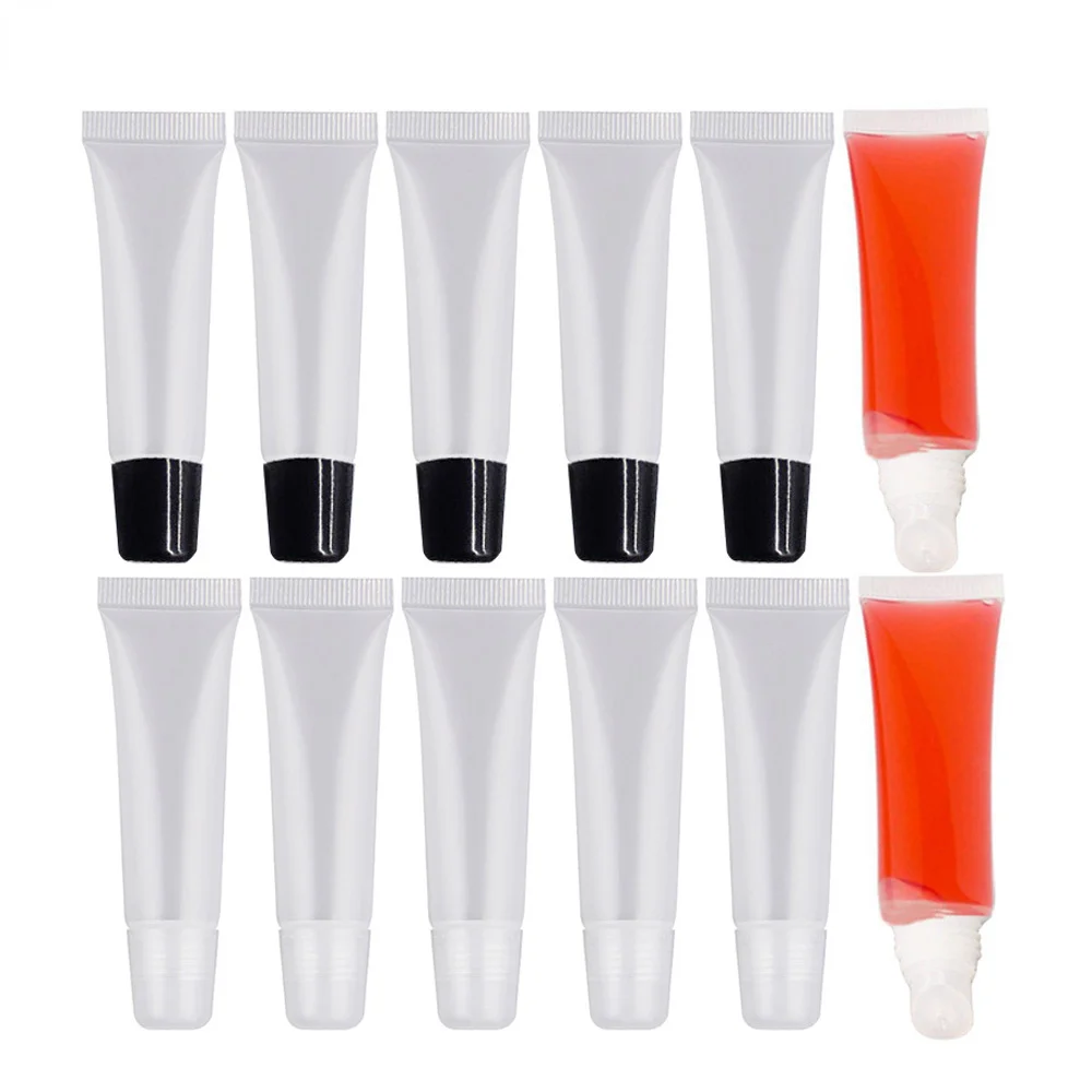 

12pcs 10ml Empty Lipstick Tube Lip Balm Makeup Squeeze Soft Tube Lip Gloss Container Clear Subpackage Tube