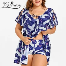 VGTOWN женский цельный купальник из двух частей одежда для плавания Пляж Бассейн Горячие пружины большие размеры 5XL