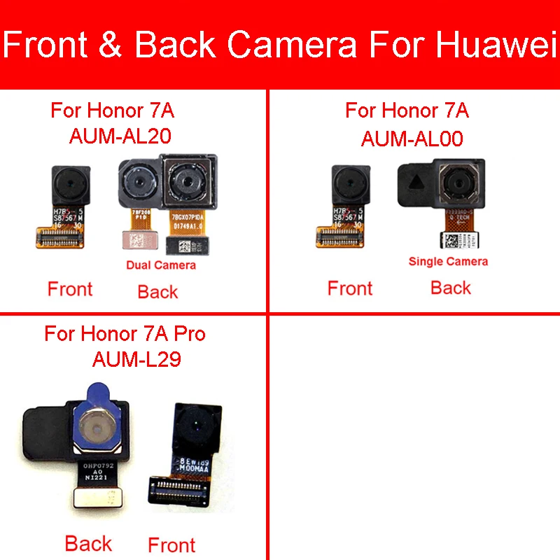 Модуль фронтальной и задней камеры для huawei Honor 7A AUM-AL20 AUM-AL00/Honor 7A Pro AUM-L29, гибкий кабель для маленькой и большой основной камеры