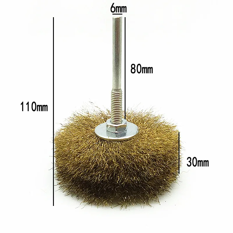 Dremel Аксессуары 1 шт. 90 мм медная проволочная щетка колеса 6,0 мм хвостовик для мини-сверла шлифовальные вращающиеся инструменты щетка Dremel