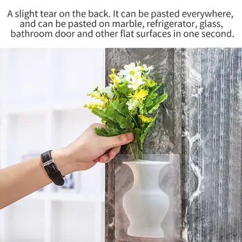 

Strong Sticky Reusable Wedding Kitchen Silicone Vase Office Wall Mounted Party Potted Home Decoration Small Window Flower Plants