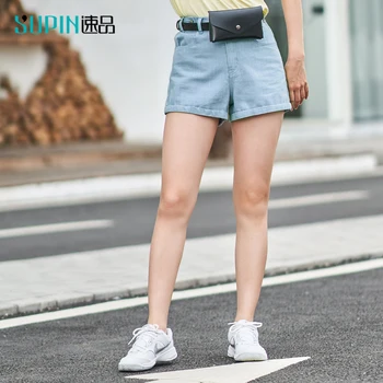 

SUPIN Summer Women Fashion Shorts Casual Solid High Waist Loose Zipper Female Straight Pants 519281005