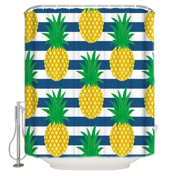 

Pineapple Fruit Illustration Shower Curtain Waterproof Polyester Bath Curtain
