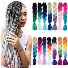 Цвет парик градиент двухцветный большой коса ночь ds представление головной убор черный дреды парик Головные уборы синтетические плетеные волосы