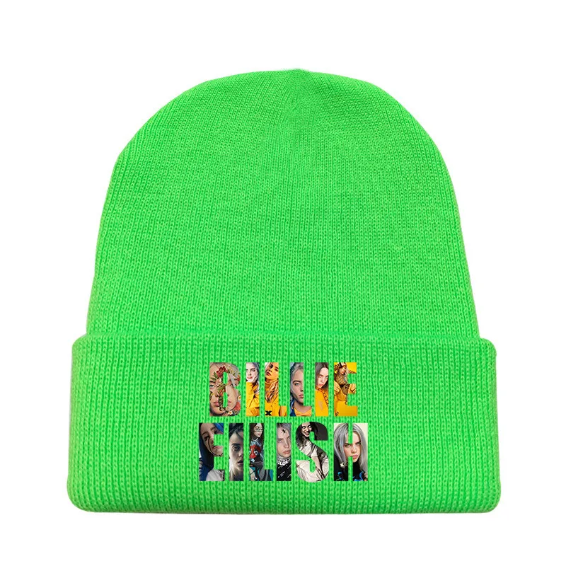 Billie Eilish вязаная Лыжная шапка для мужчин хип-хоп зимняя шапка женская уличная шляпа Лыжная Шапка женская мягкая вязаная шапка - Цвет: green - style 6