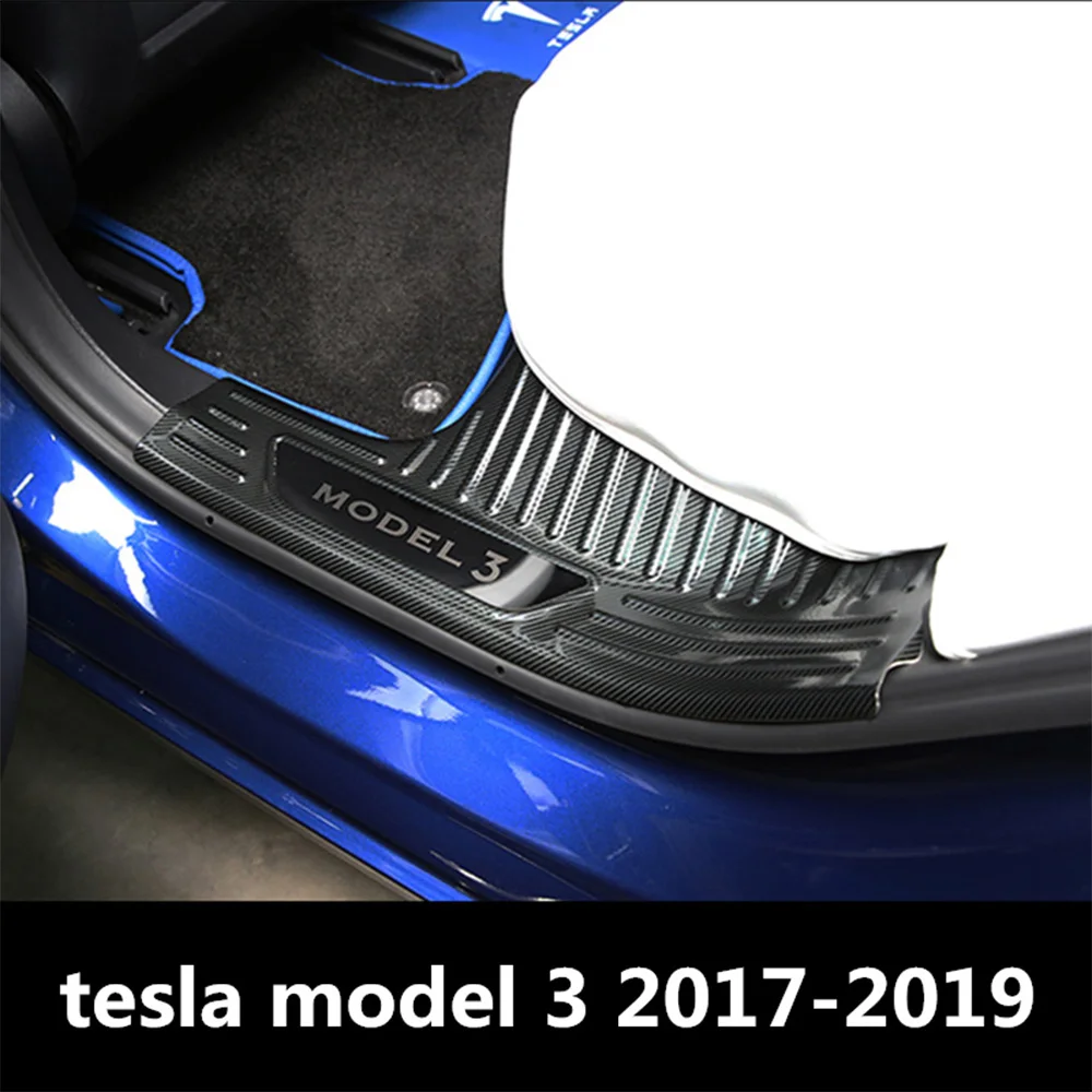 

For Tesla Model 3 2017 2018 2019 2020 Stainless Steel Door Sill Scuff Plate Panel Kick Step Protector Threshold Car Styling