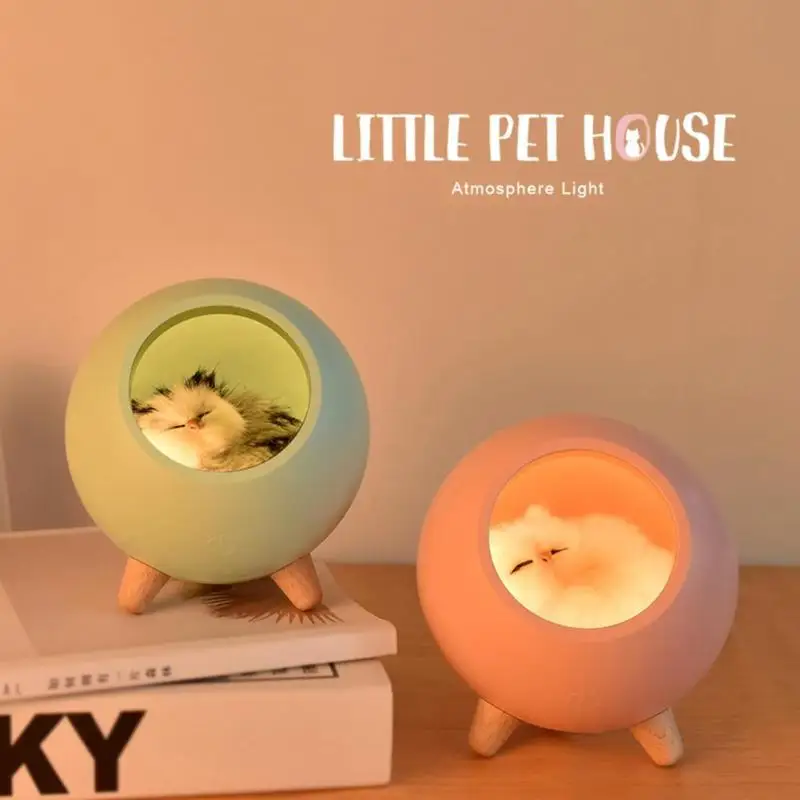 Ночник с милой кошкой и USB подсветкой детская спальня современное домашнее