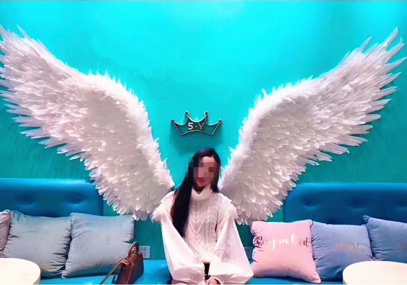 

Creative Decoration Wall Hanging Feather Angel Wings Wall Decoration Bar Coffee Party Photo Murals Wing Fancy Photography Props