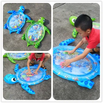 

Rooxin Turtle Inflatable Water Mat Baby Patted Pad Play Mat Infant Tummy Time Crawling Carpet Cushion Babies Growth Training Toys Beach Swimming Pool Toys