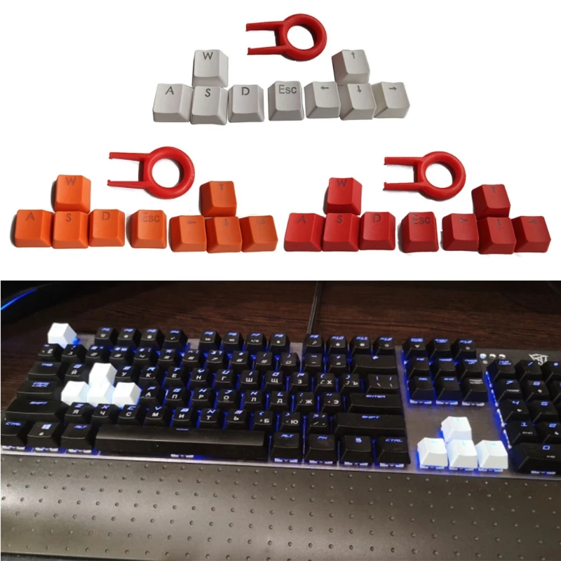 PBT клавишная Кепка с подсветкой s WASD/ESC/Direction Cherry MX клавишным пулером для