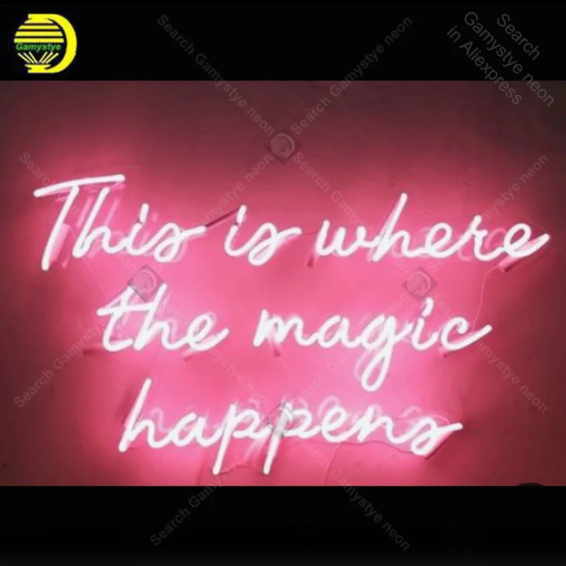 Neon sign For this is where the Magic happen Neon Bulbs sign Iconic Beer bar wall Custom Lamps advertise Letrero enseigne lumine