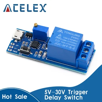 

Smart Electronics 5V-30V Micro USB Power Adjustable Delay Relay Timer Control Module Trigger Delay Switch