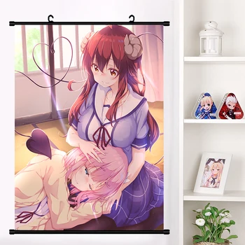 

Anime Machikado Mazoku Yuko Yoshida Momo Cute Wall Scroll Mural Poster Wall Hanging Poster Otaku Home Decor Collection Art Gift