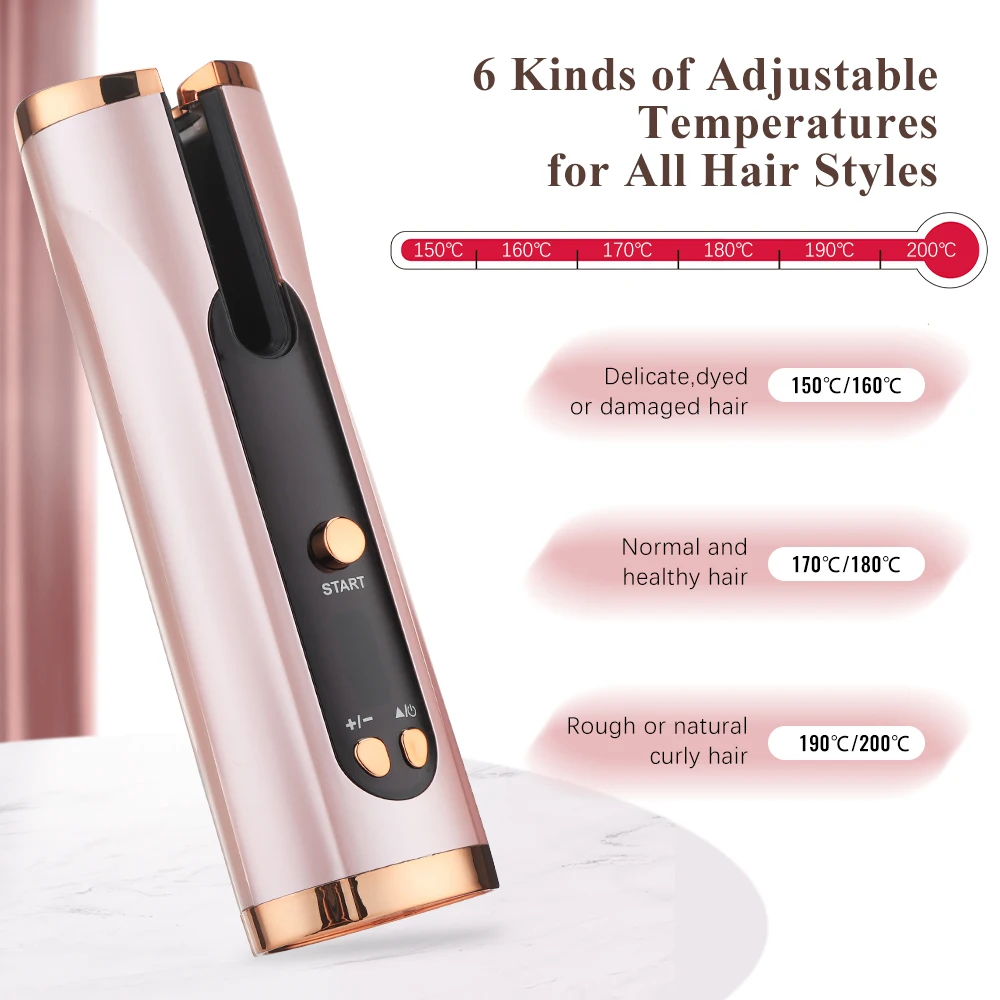 Hair Curler Wireless Automatic Curling Iron Electric Set Adjustable Temperature Modeling