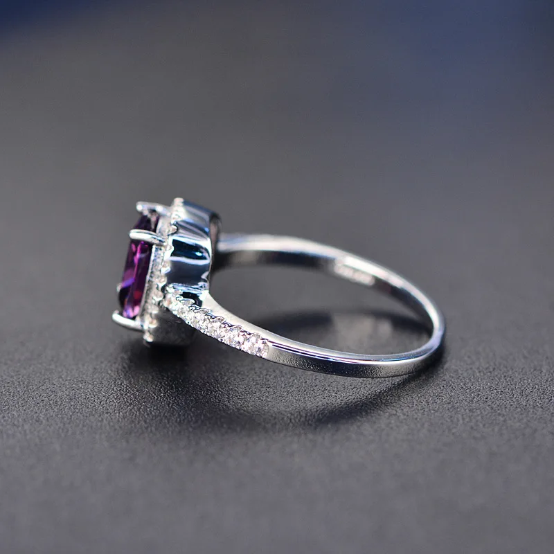 Новое тонкое кольцо из природного рубина кольца из стерлингового серебра 925 Обручальное кольцо с драгоценными камнями серебряное розовое кварцевое кольцо для женщин ювелирные изделия