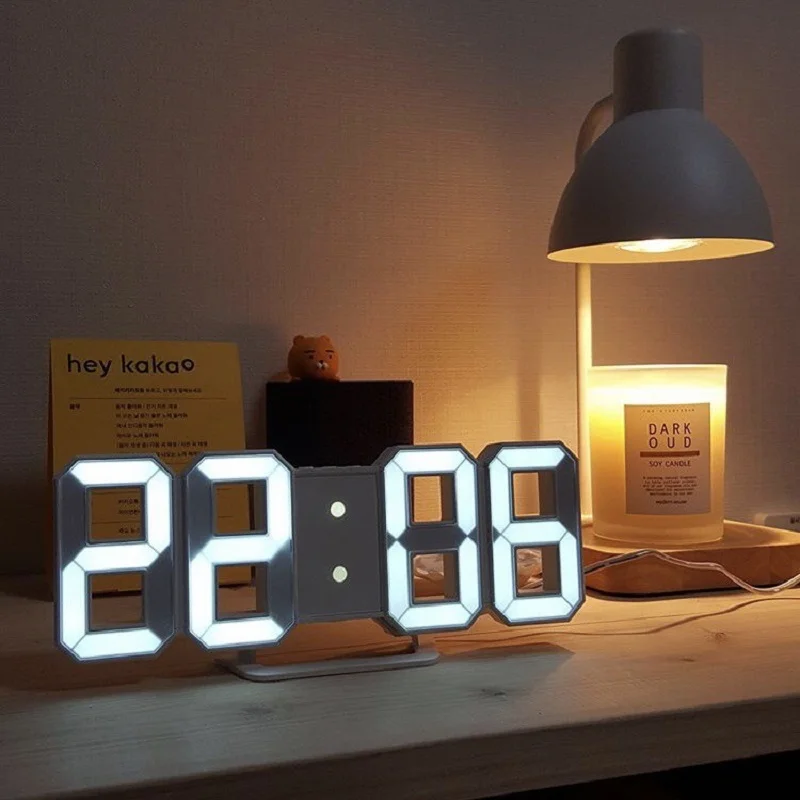 Nordic digital wall clock, snooze function, smart alarm clock, thermometer, display, office clock, digital wall clock