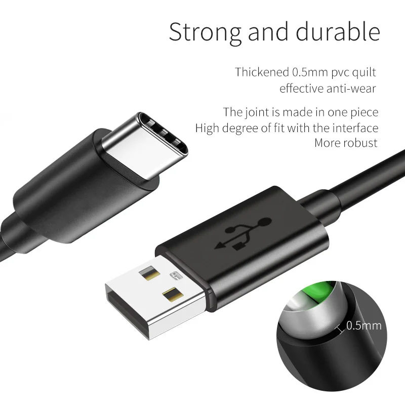 Кабель lenovo type-C для смартфона lenovo, зарядный кабель Max 5 в 3 А, кабель USB C для передачи данных, кабель для зарядки, ПВХ, черный кабель usb type-c, 1 м